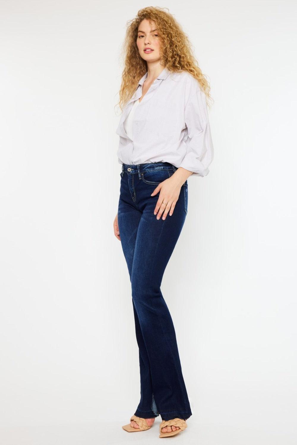 Kancan Mid Rise Slim Flare Jeans-2