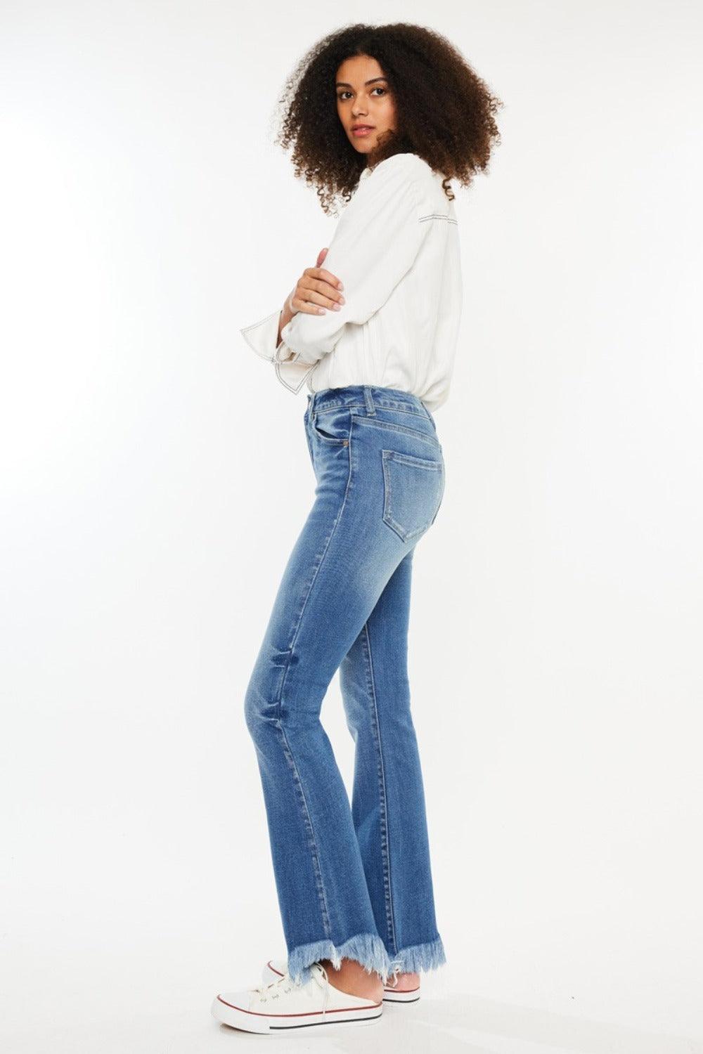 Kancan High Rise Frayed Hem Jeans-3