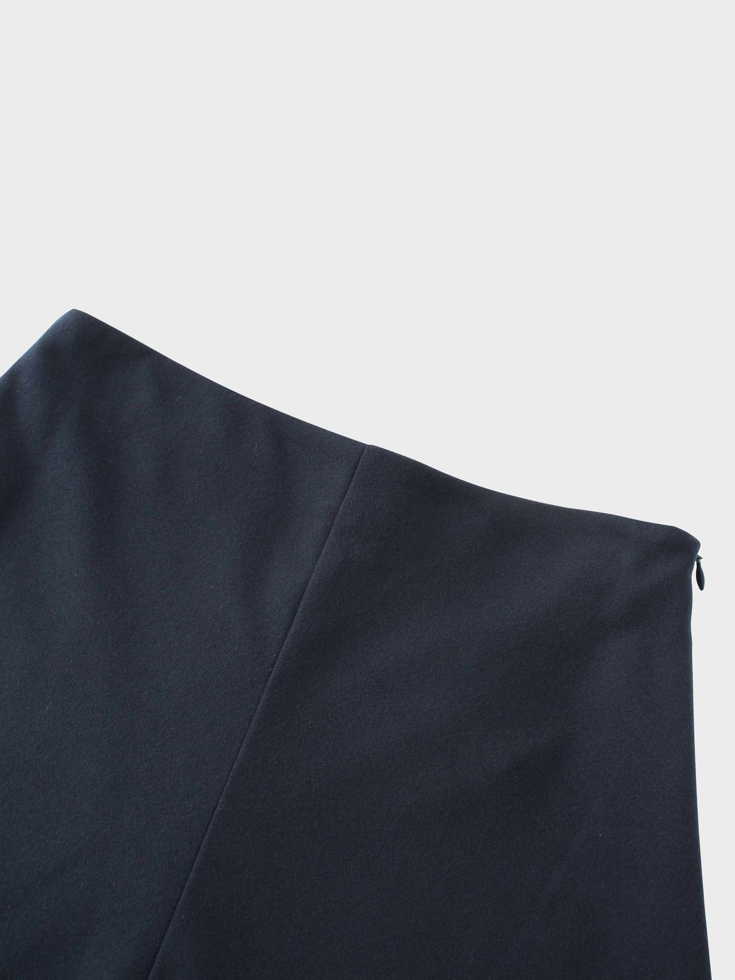 Basic A-Line Seamed Maxi Skirt-Navy-2