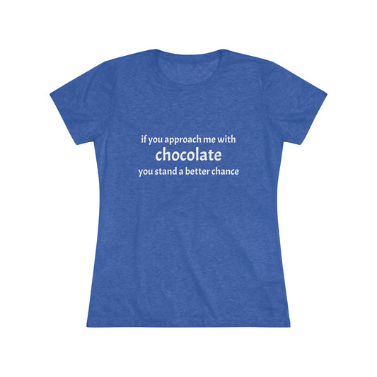 Approach with Chocolate NL Tee- white font in multiple colors
