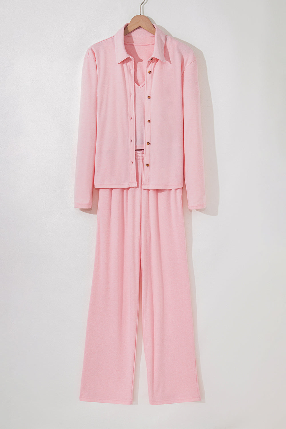 3-Piece Cozy Knit Lounge Set in pink
