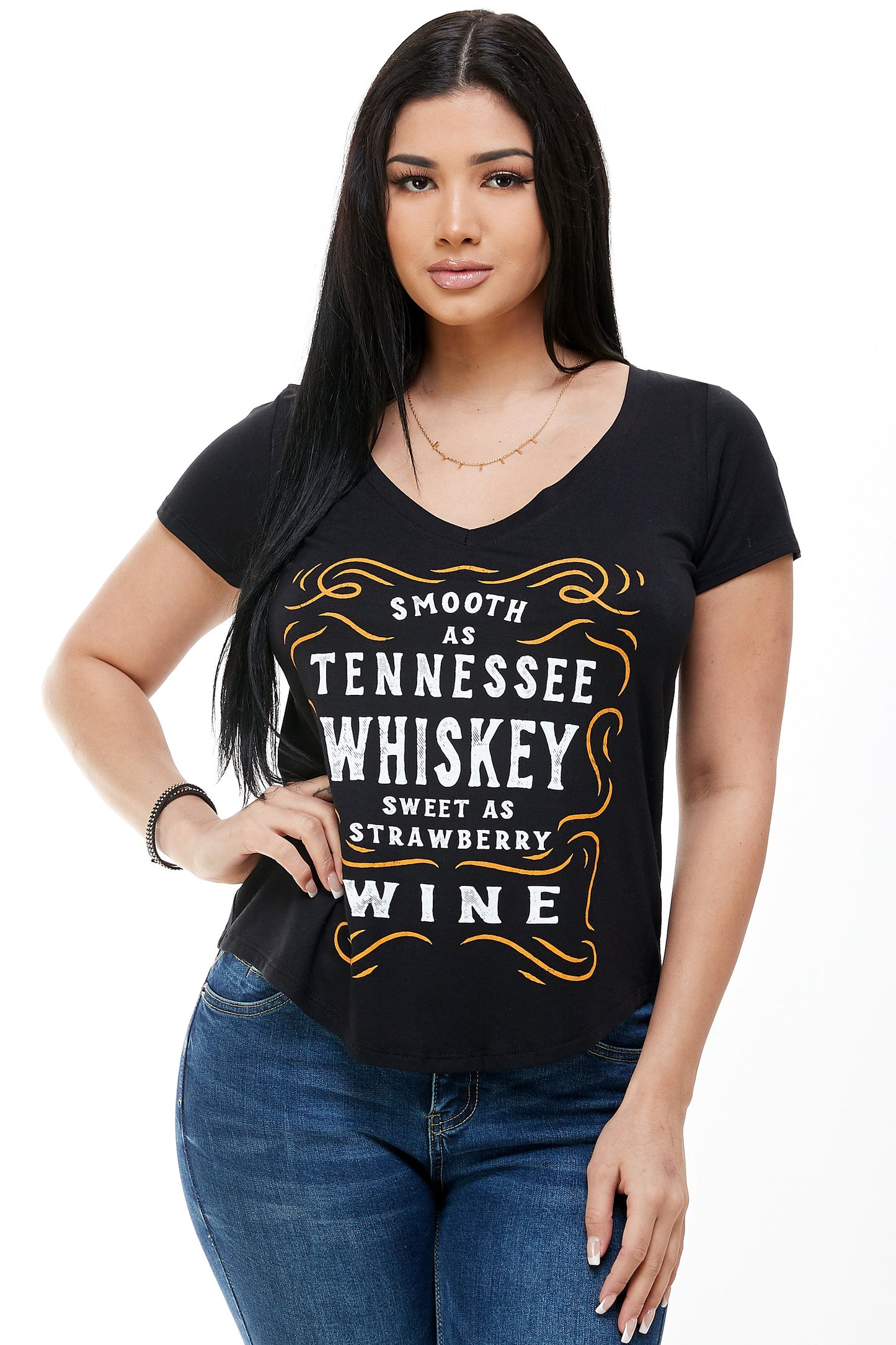 SMOOTH AS TENNESSEE WHISKEY SHORT SLEEVE V NECK