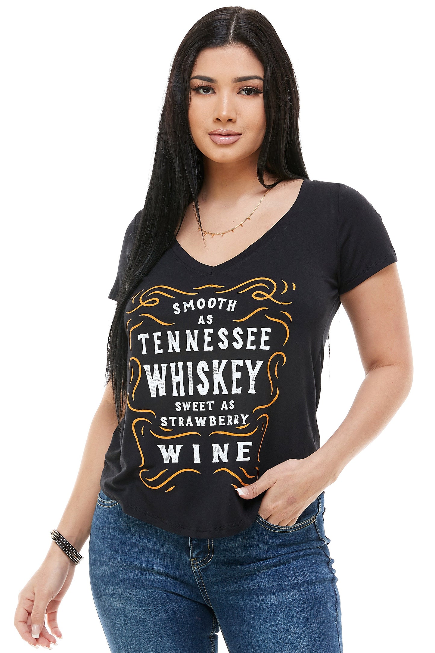 SMOOTH AS TENNESSEE WHISKEY SHORT SLEEVE V NECK