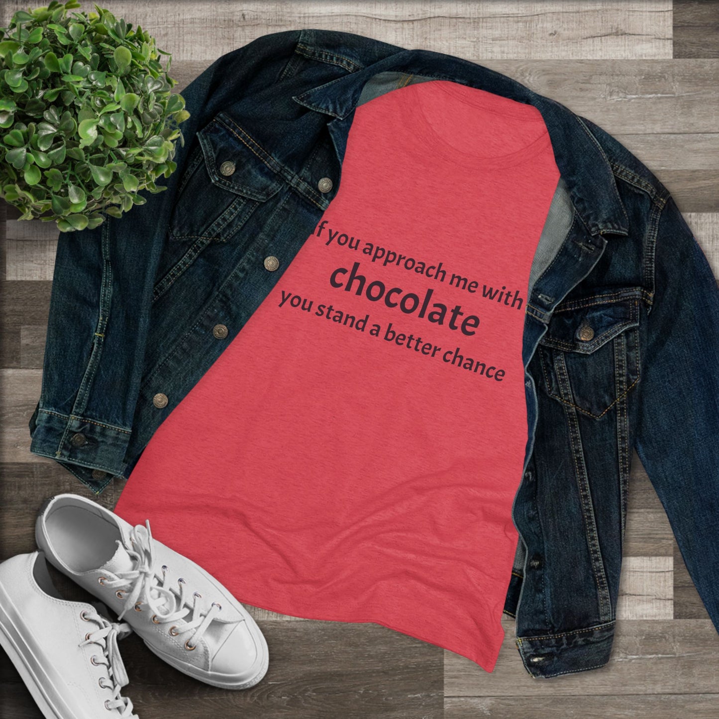 Approach with Chocolate Triblend Slim Fit Softest Tee- black font in multiple colors