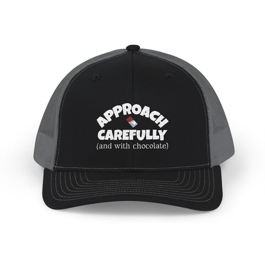 Approach with Chocolate Embroidered Snapback Trucker Cap - white font in multiple colors