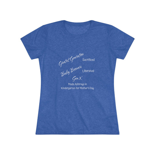 Gen X Ashtrays NL Tee - white font in multiple colors