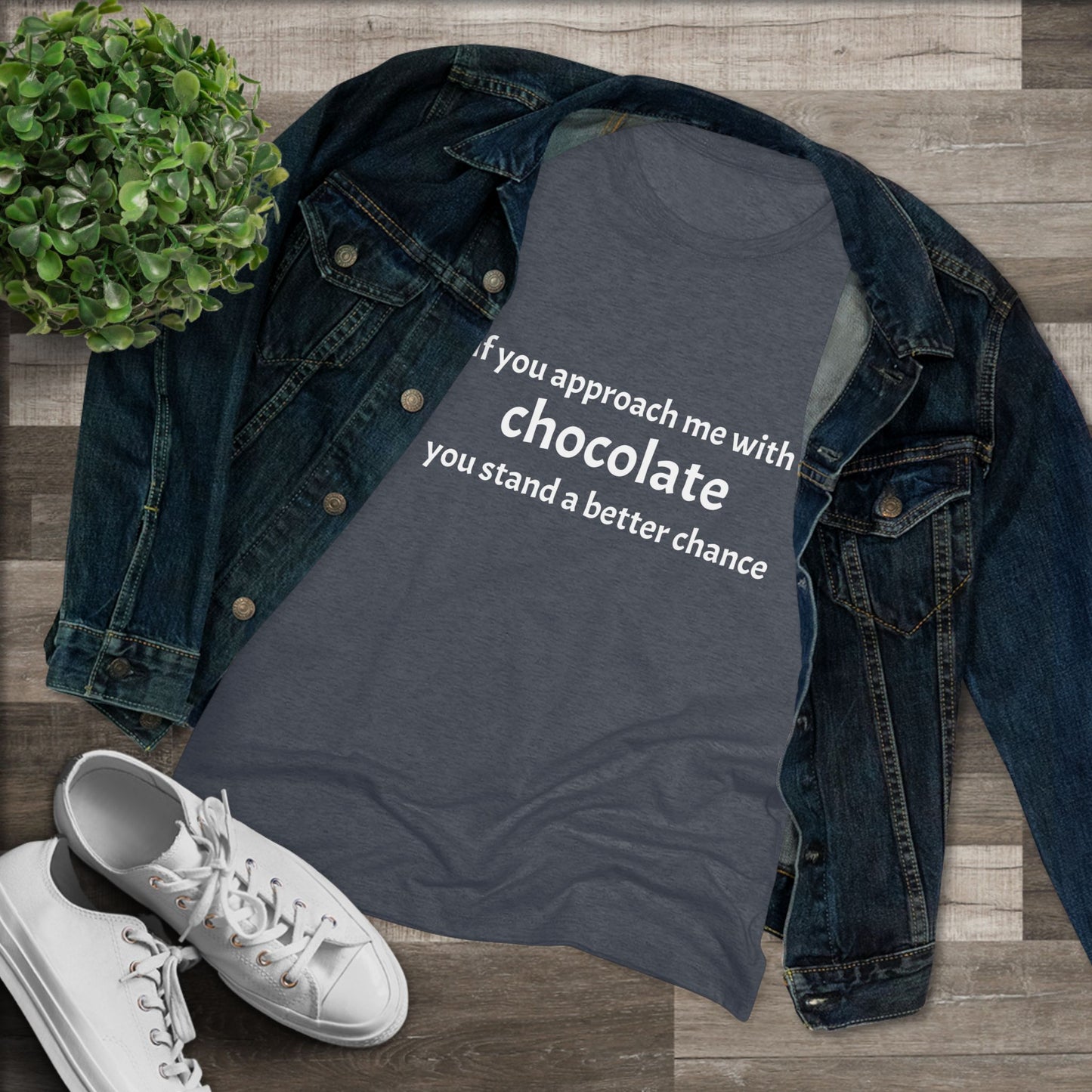 Approach with Chocolate Triblend Slim Fit Softest Tee- white font in multiple colors