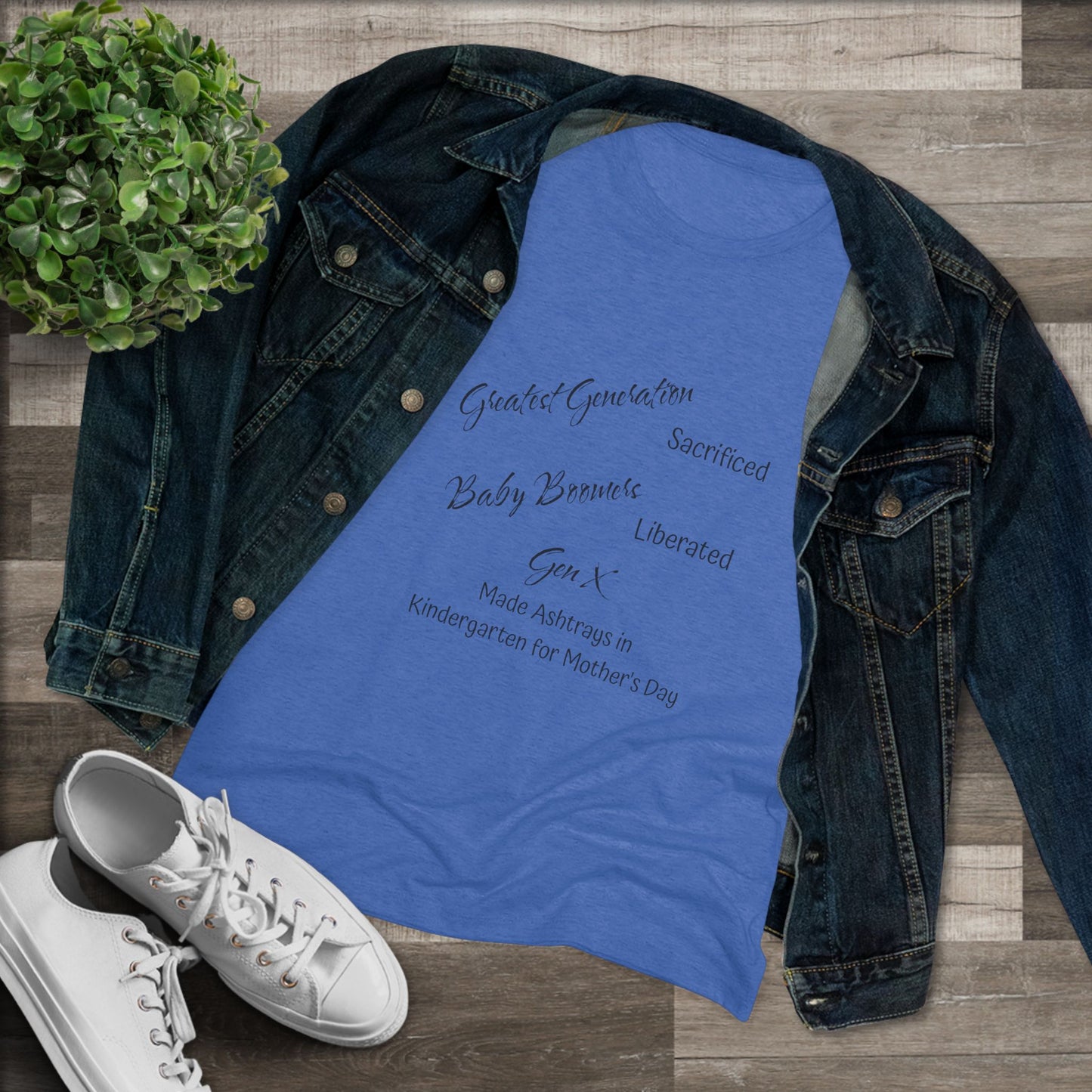 Gen X Ashtrays Triblend Slim Fit Softest Tee - black font in multiple colors