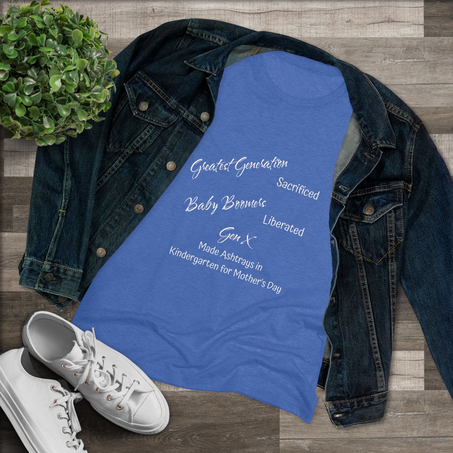 Gen X Ashtrays Triblend Slim Fit Softest Tee - white font in multiple colors