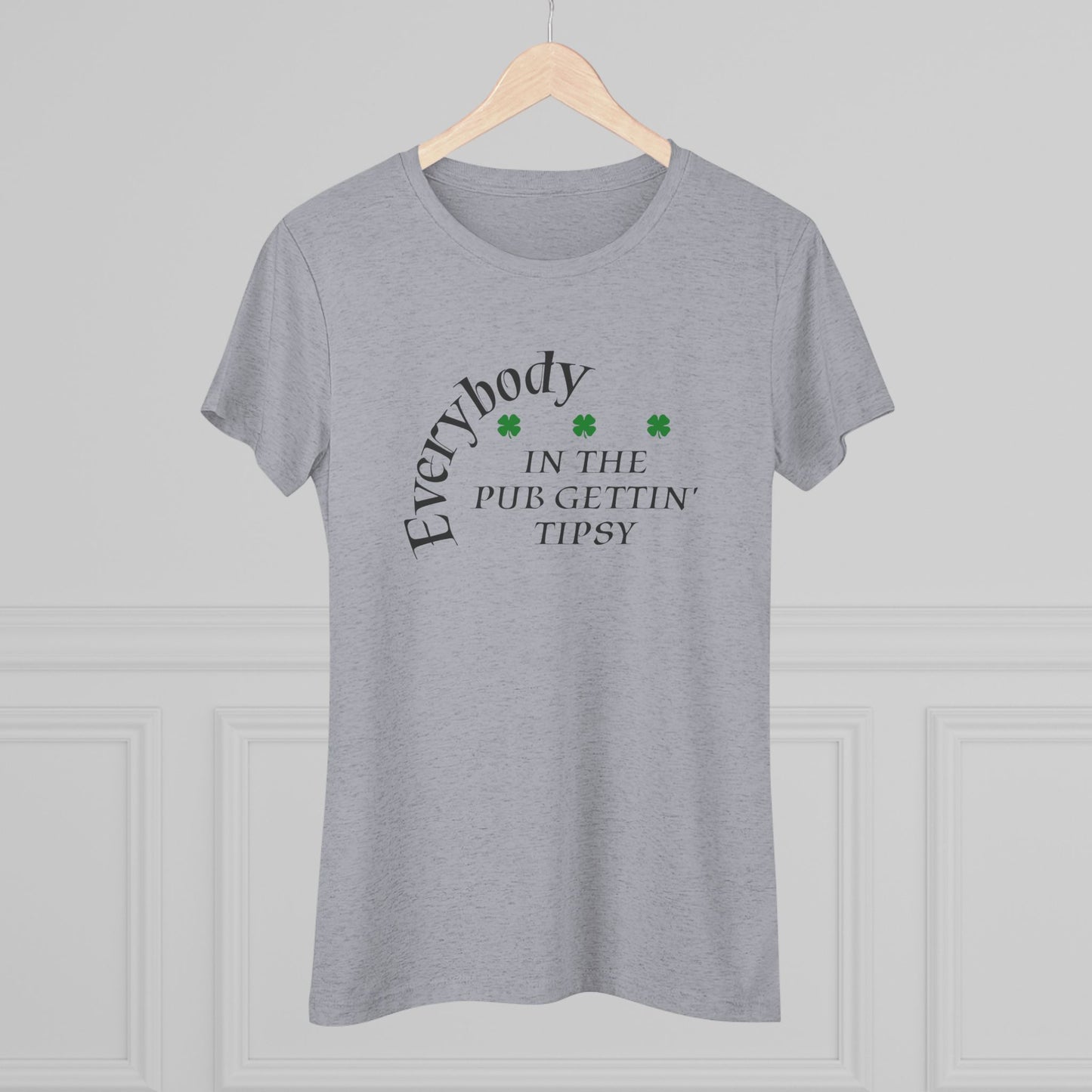 Tipsy NL Tee - black font in white and grey