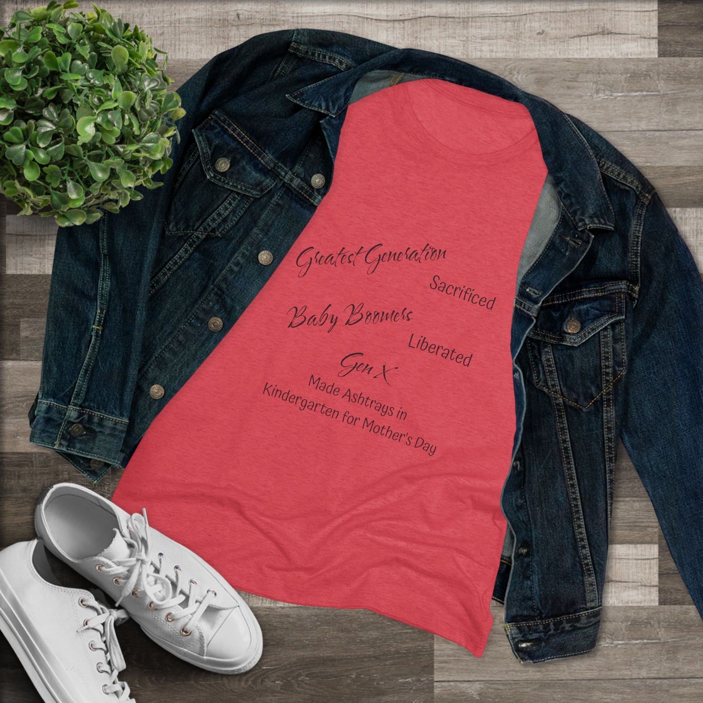 Gen X Ashtrays Triblend Slim Fit Softest Tee - black font in multiple colors