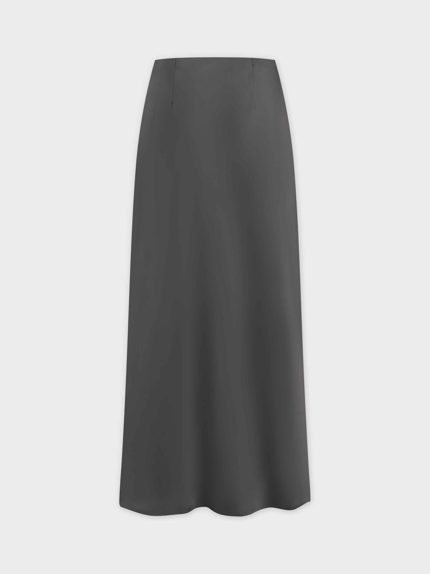 Solid Satin Slip Skirt-Simply Olive-1