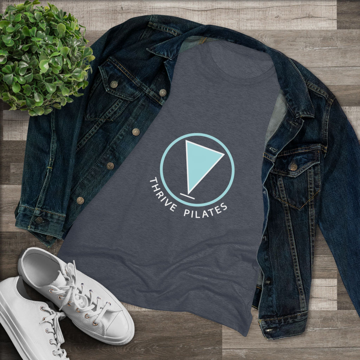 Thrive SS Tee in black and navy