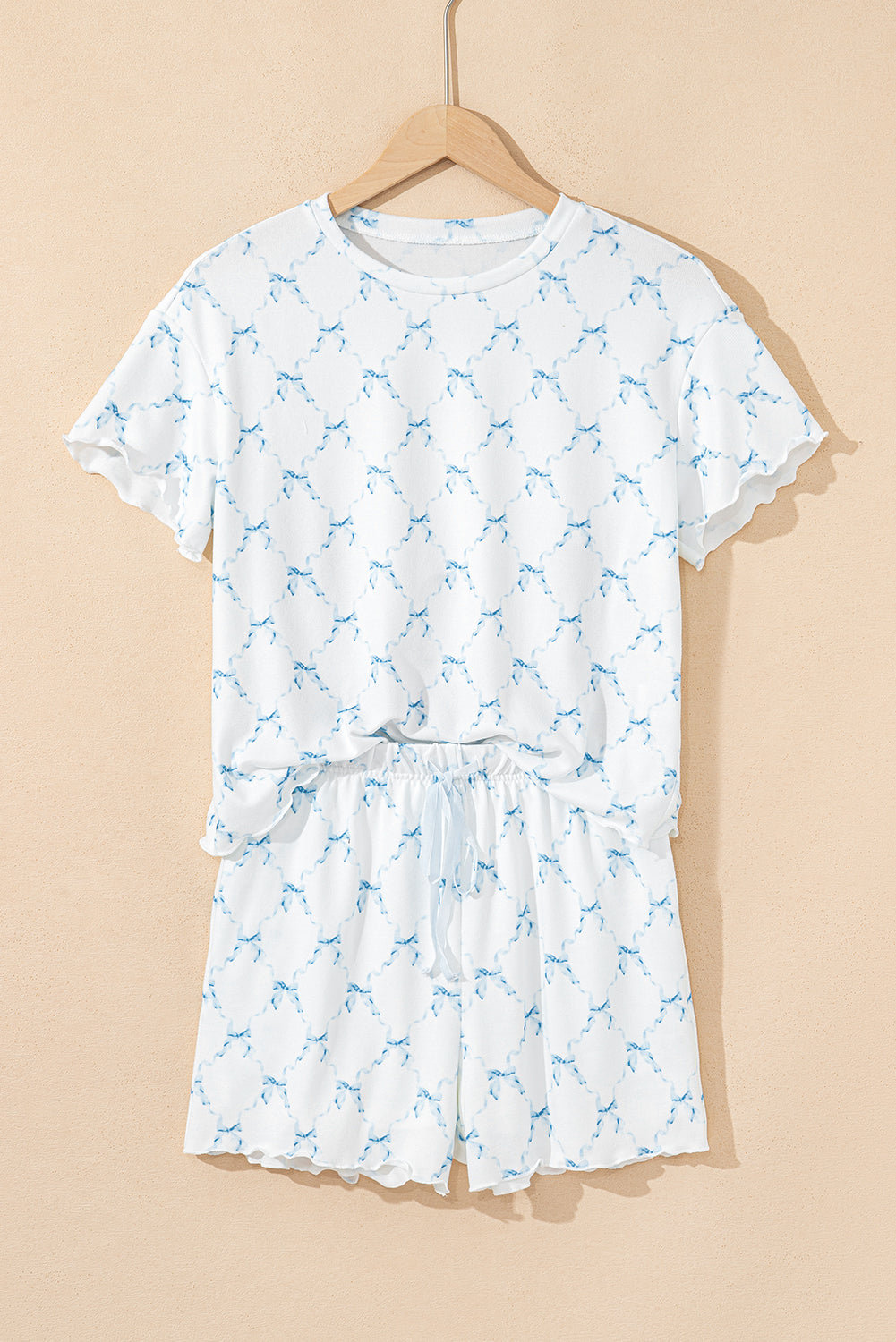 Blue Bow Two Piece Lounge Set