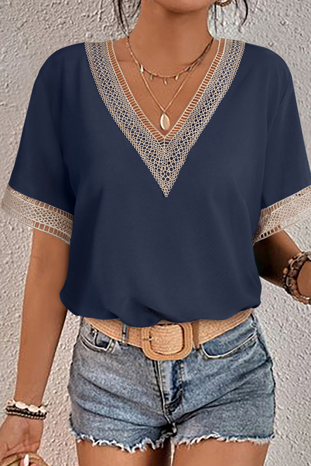Lace Trim Blouse