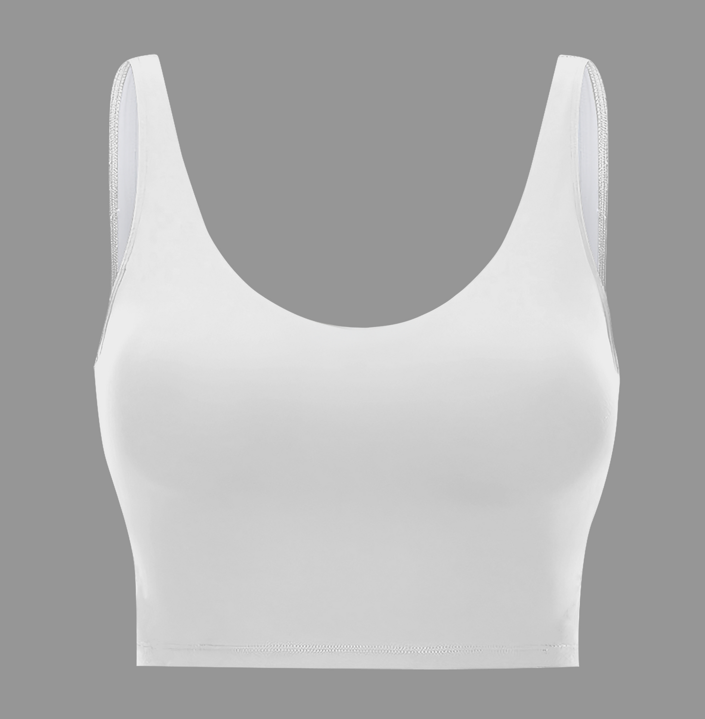 White Low Cut Sports Bra Top