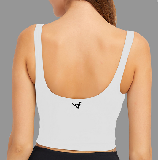 White Low Cut Sports Bra Top