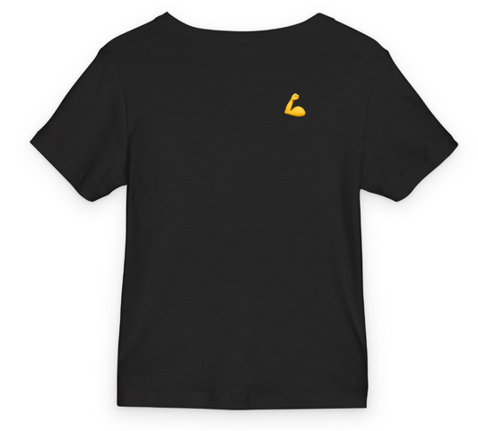 No Muscle Left Behind AS Baby Tee - white font