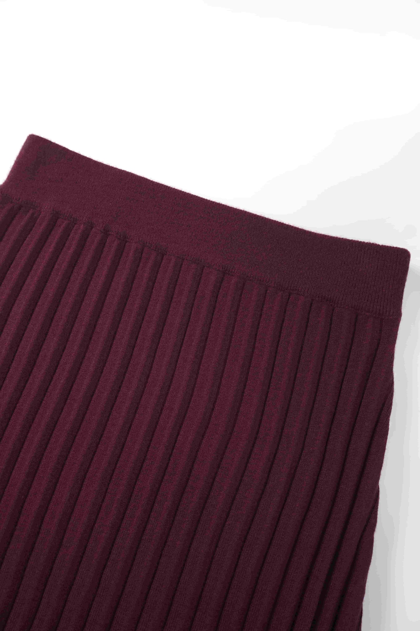 Knit Ribbed Maxi Skirt-Burgundy-2