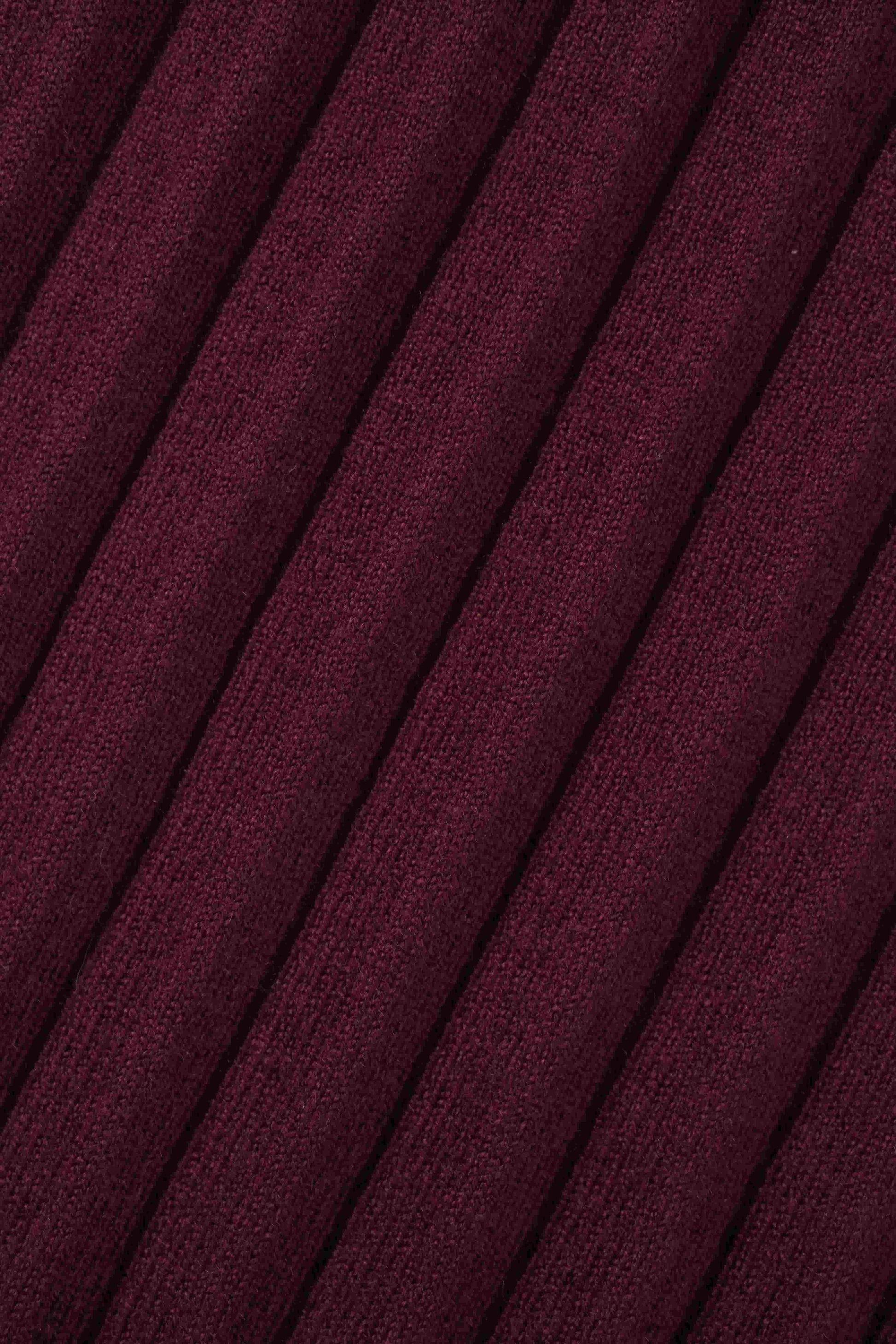 Knit Ribbed Maxi Skirt-Burgundy-3