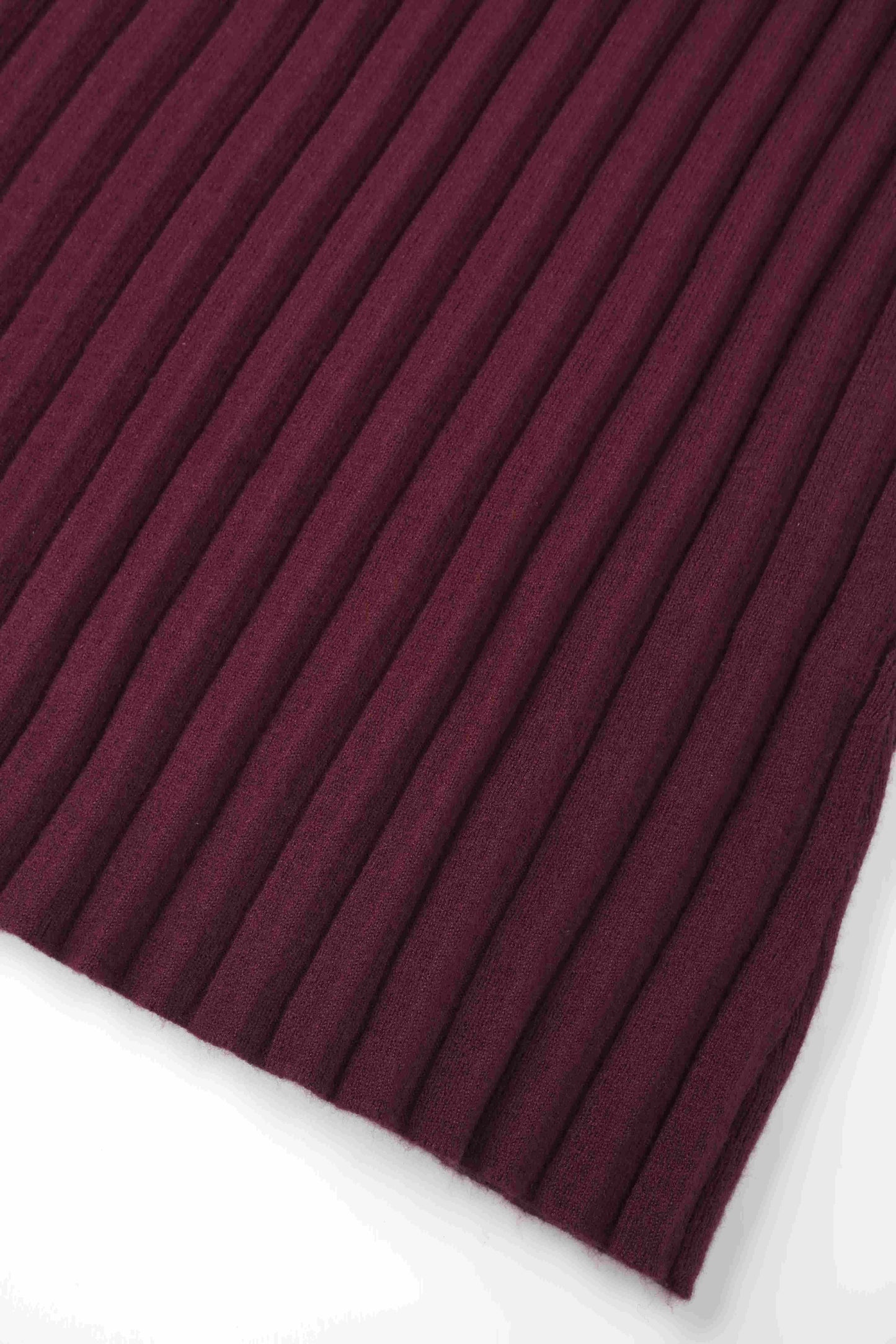 Knit Ribbed Maxi Skirt-Burgundy-4
