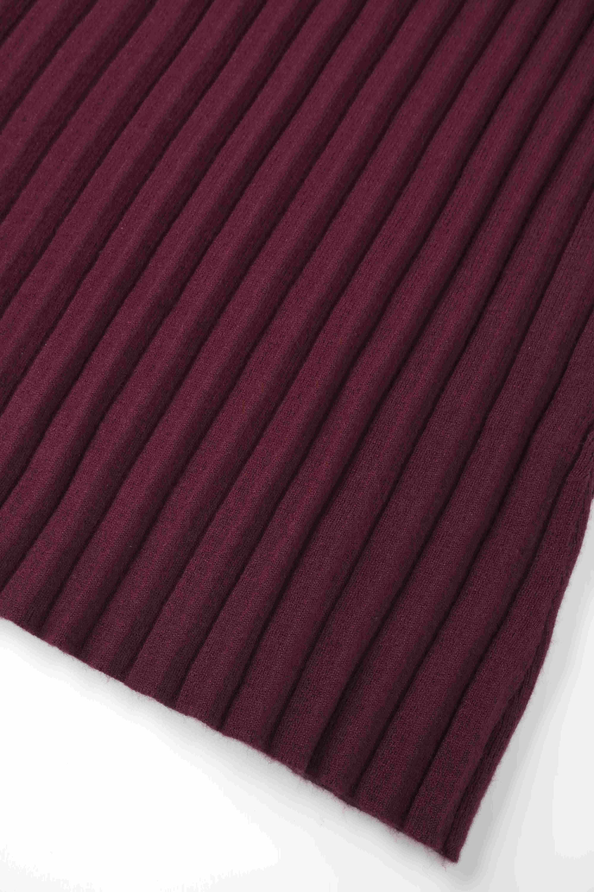 Knit Ribbed Maxi Skirt-Burgundy-4