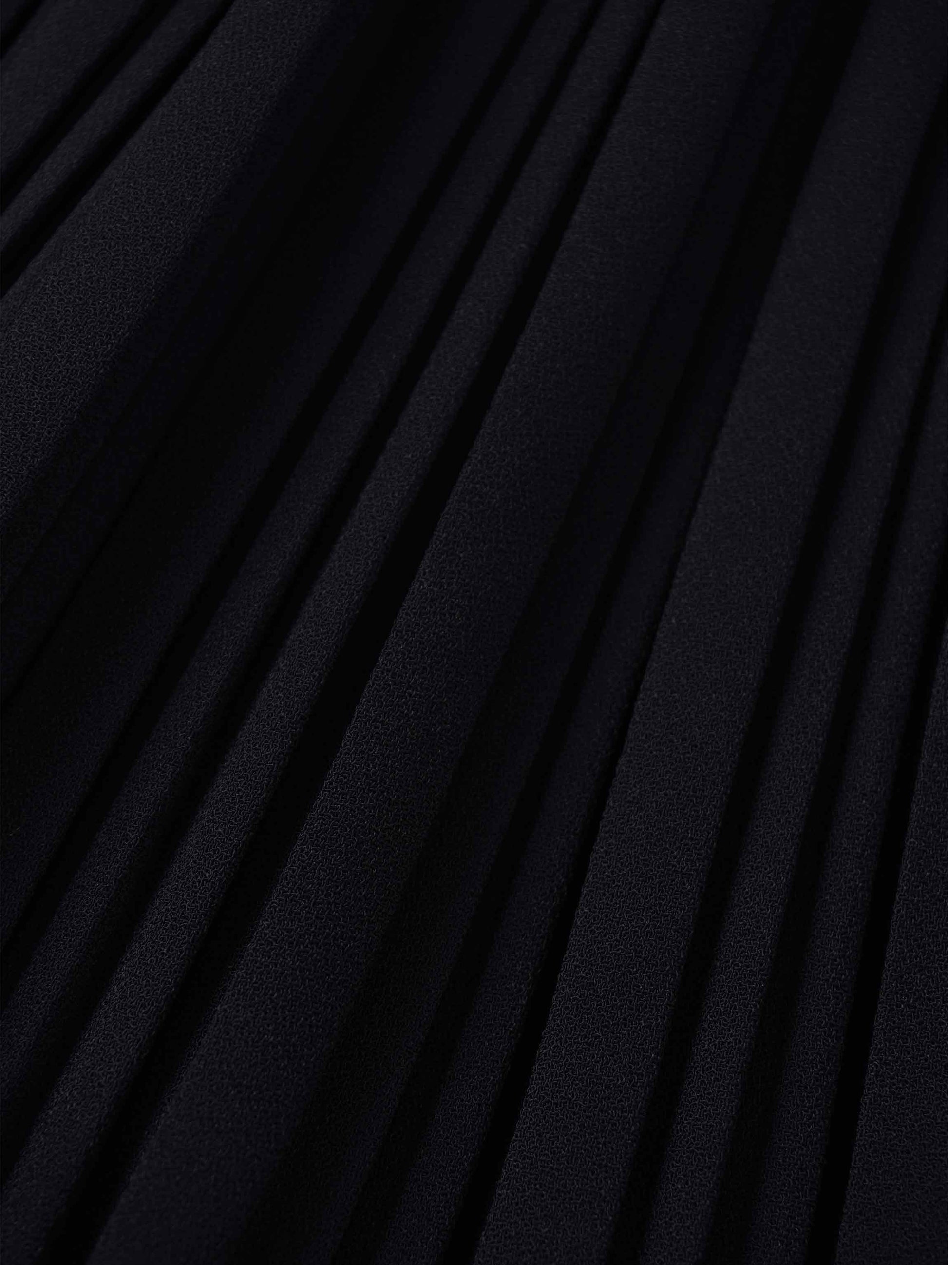 Pleated Layer Skirt 26"-Navy-3