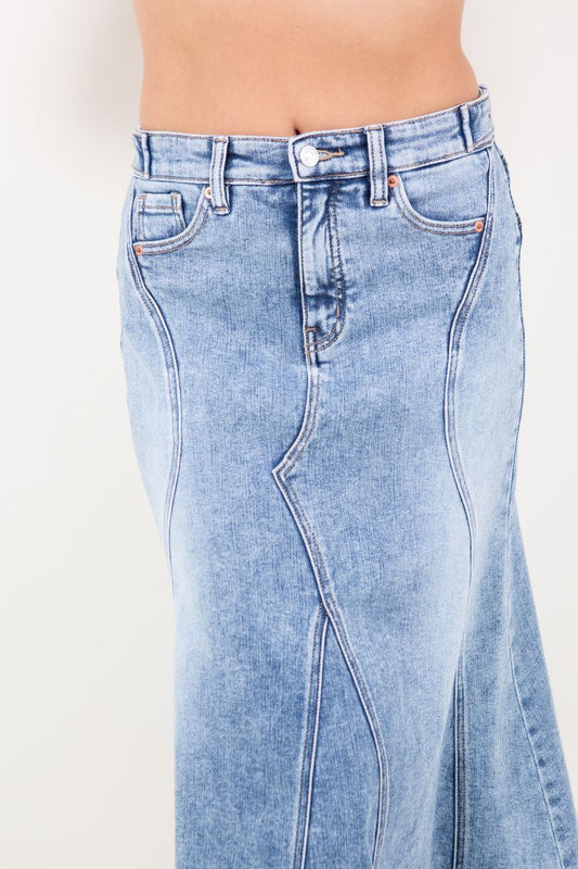 Kayla Denim Maxi Skirt by Artemis Vintage
