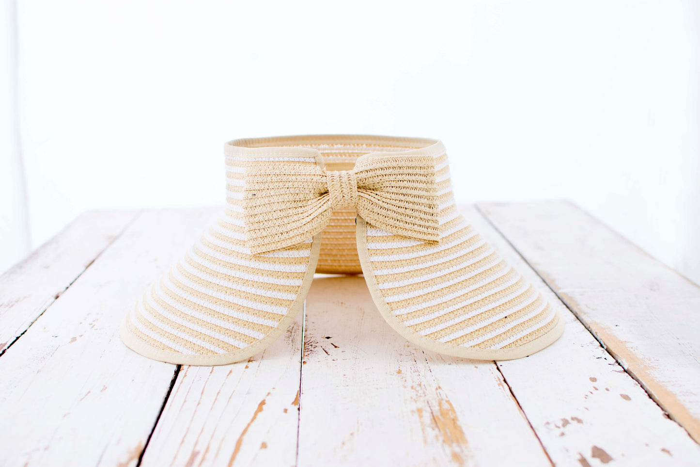 Foldable Bow Stripe Visor in multiple colors