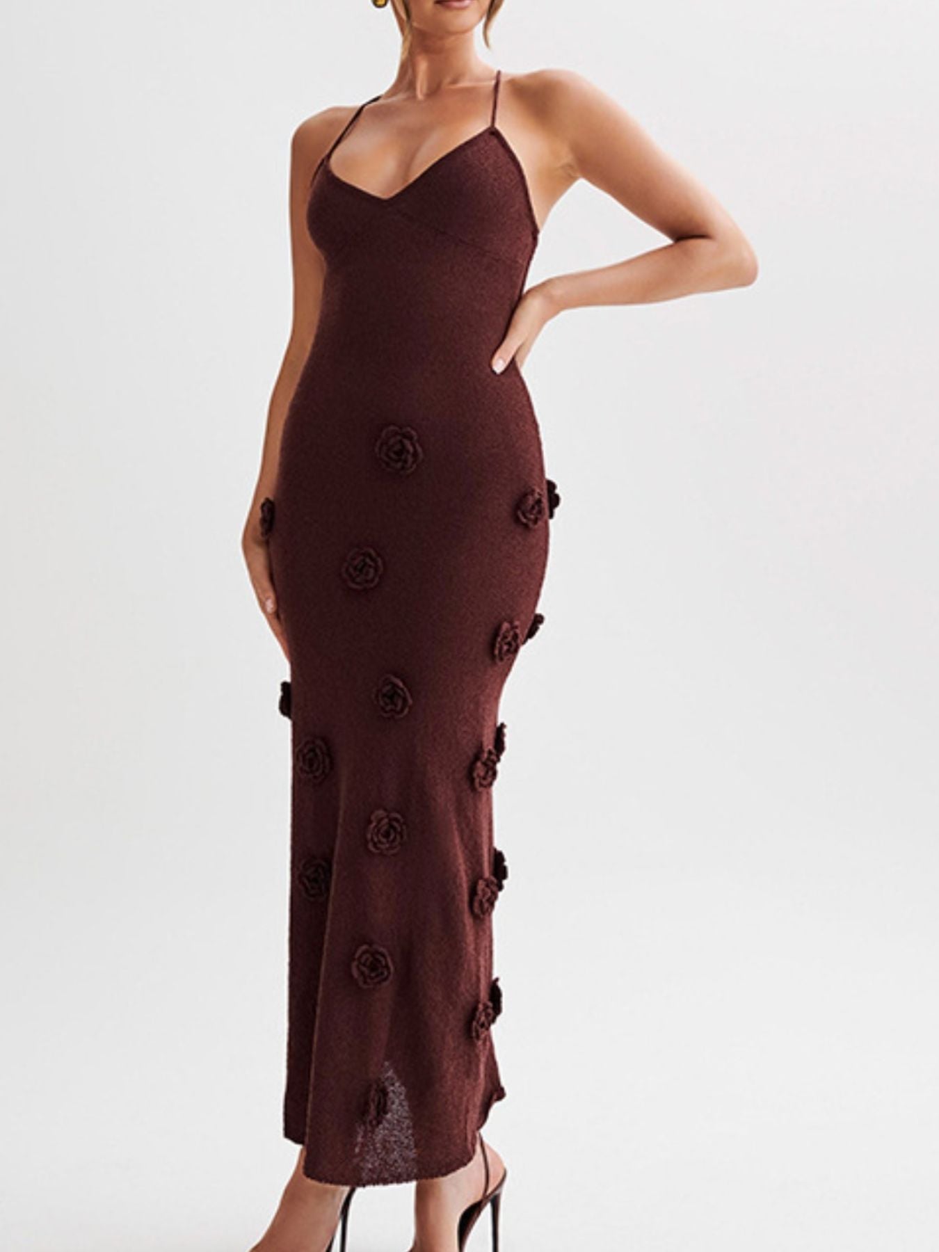 Floral Appliqué Knit Cover Up/Dress in multiple colors