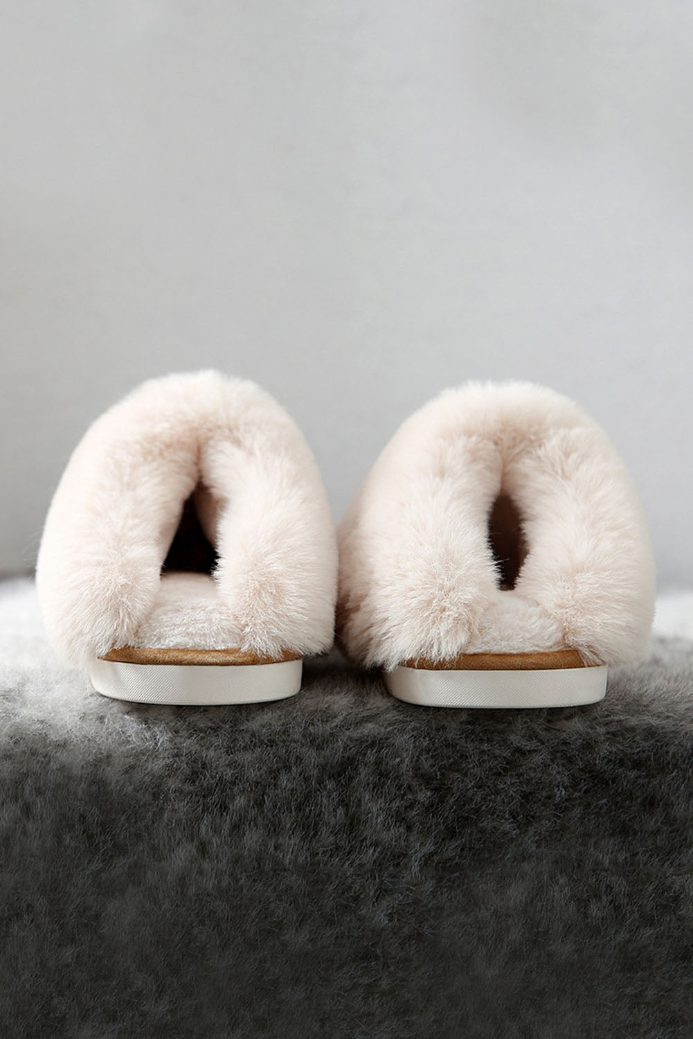 Camel Plush Suede Winter Slippers