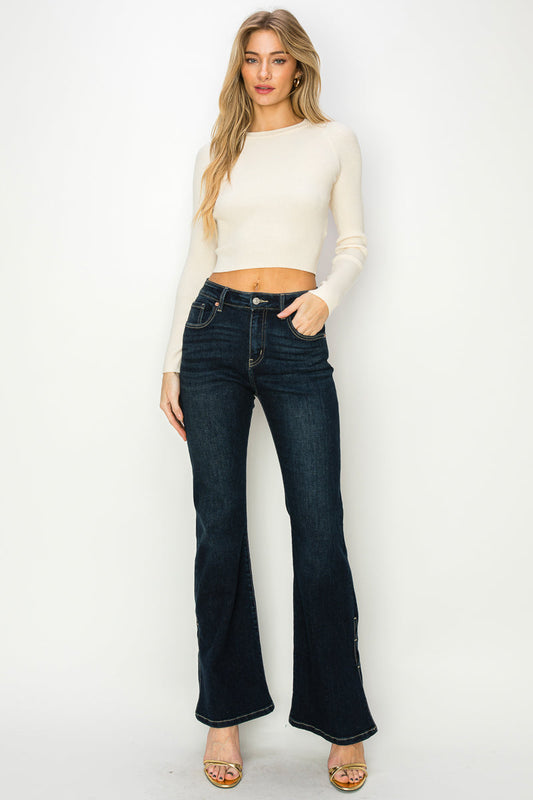 The Noa Jean - High Rise Flare with Side Slits by Artemis Vintage