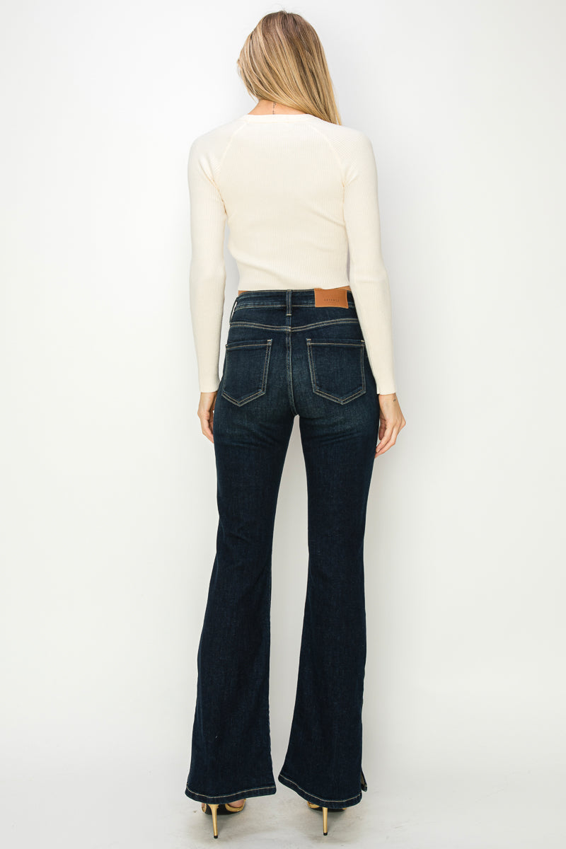 The Noa Jean - High Rise Flare with Side Slits by Artemis Vintage