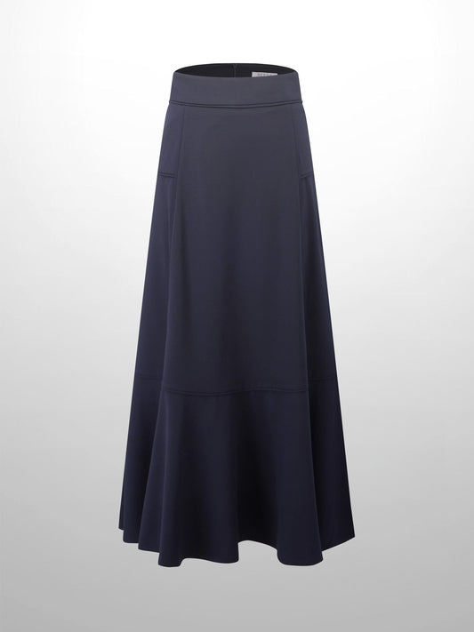 Bottom Flare Skirt-Navy-0