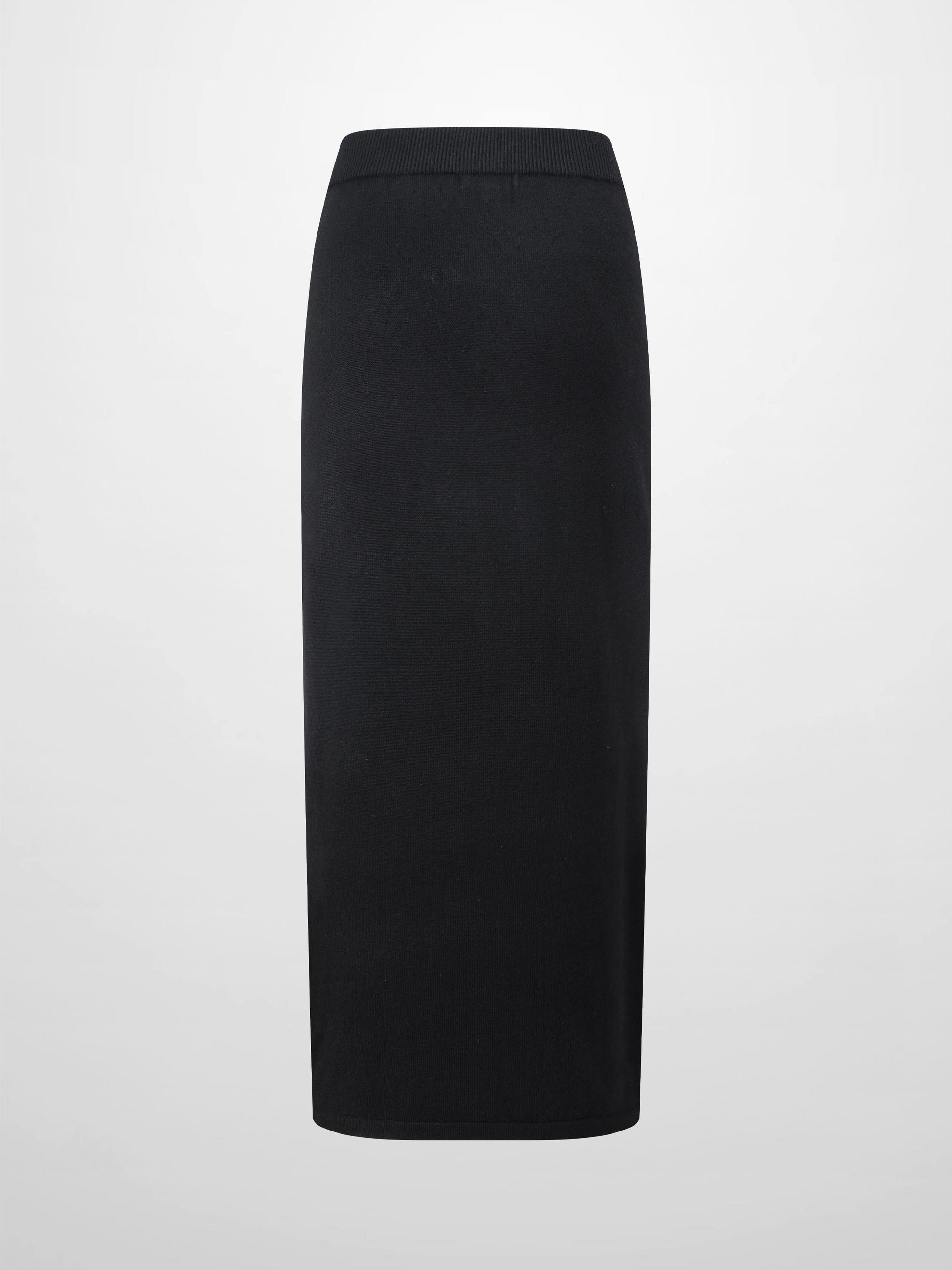Side Zipper Straight Maxi Skirt-Black-1