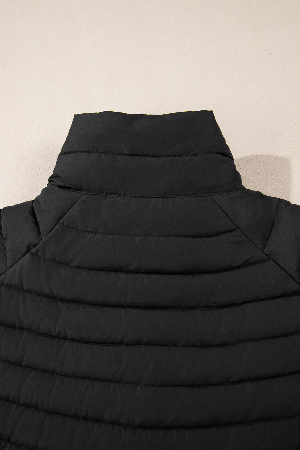 Black Quilted Zip-up Puffer Jacket