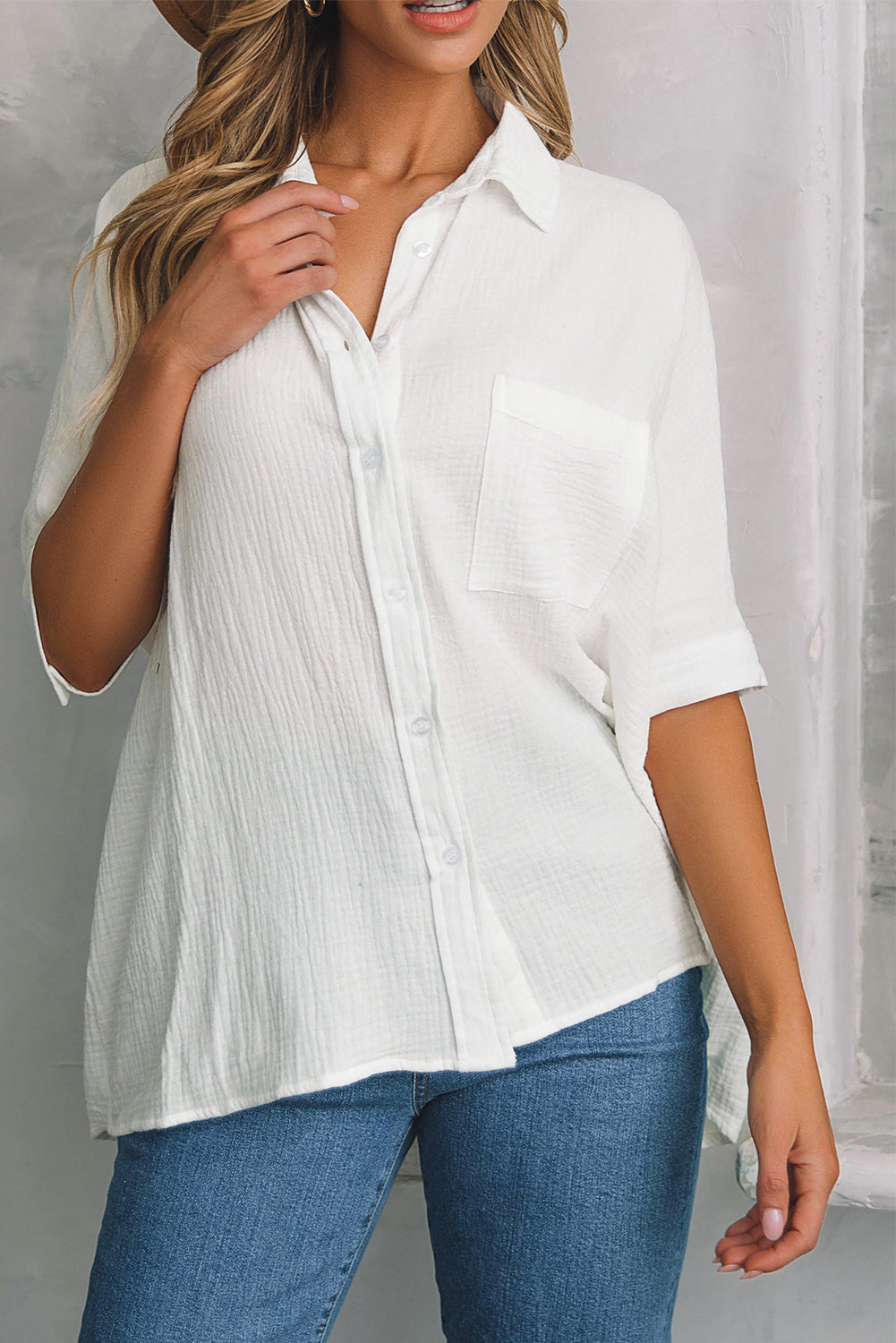 Oversized GauzeButton Down