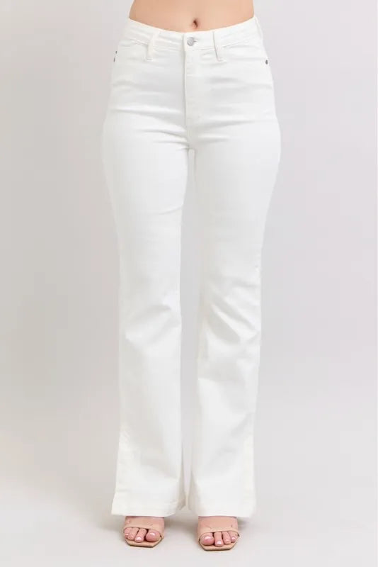 Judy Blue Full Size High Waist Side Slit Slim Bootcut Jeans Plus Size-1