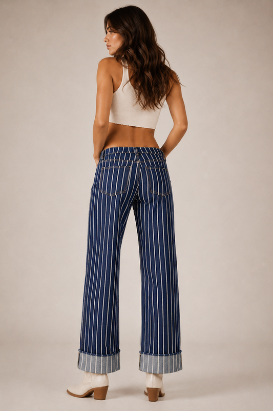 Star Chaser Low Rise by GJG Denim in dark and light wash