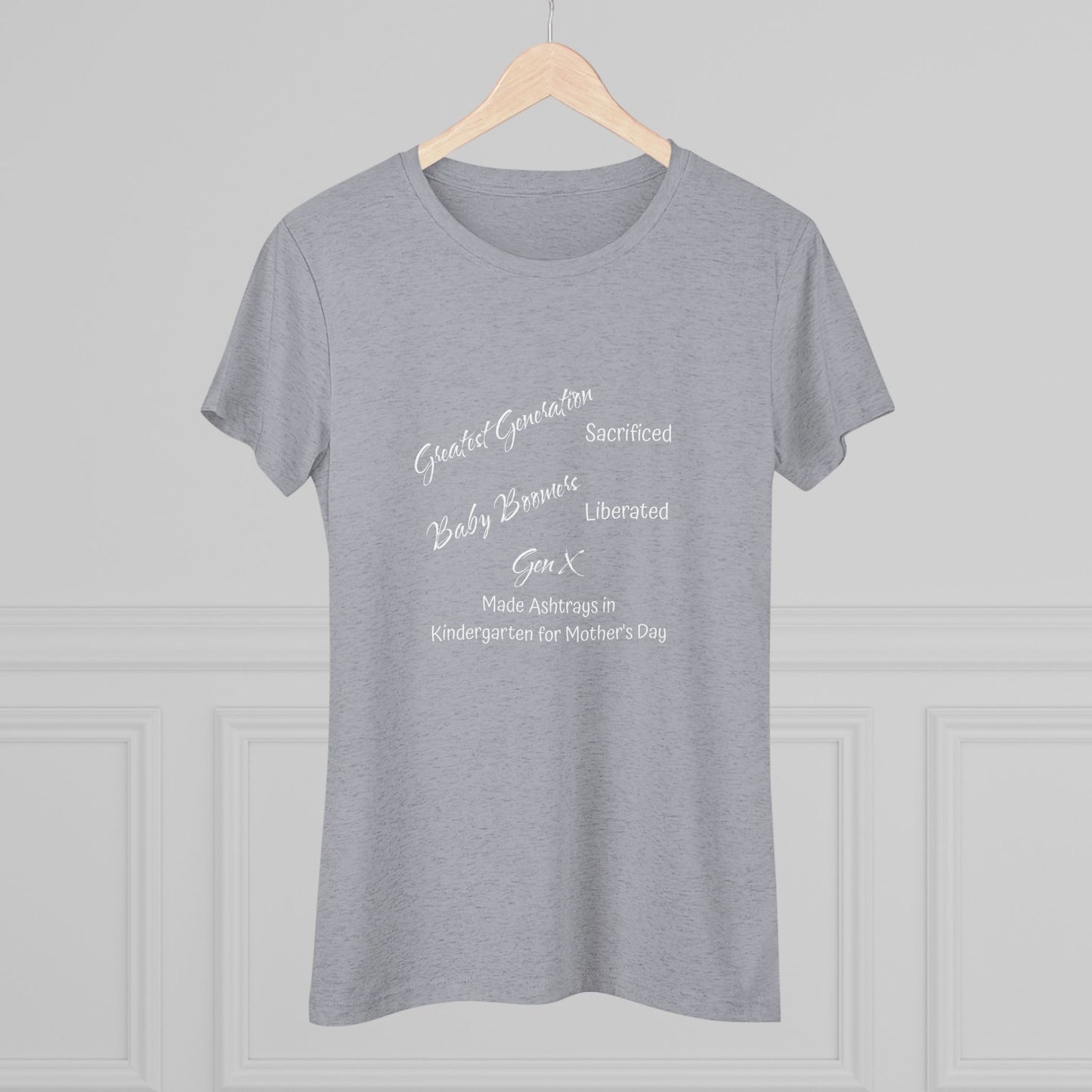 Gen X Ashtrays Triblend Slim Fit Softest Tee - white font in multiple colors