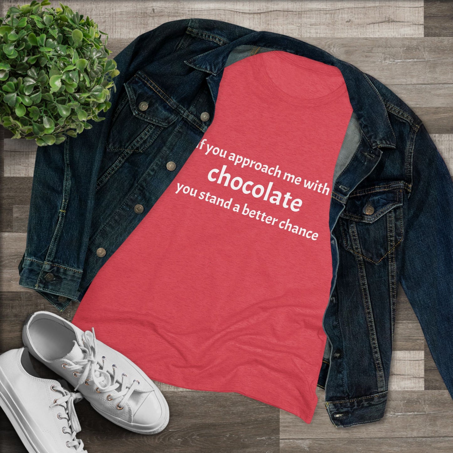 Approach with Chocolate Triblend Slim Fit Softest Tee- white font in multiple colors