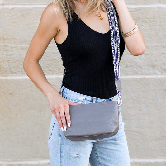 Aria Leather Compact Crossbody Bag in multiple colors