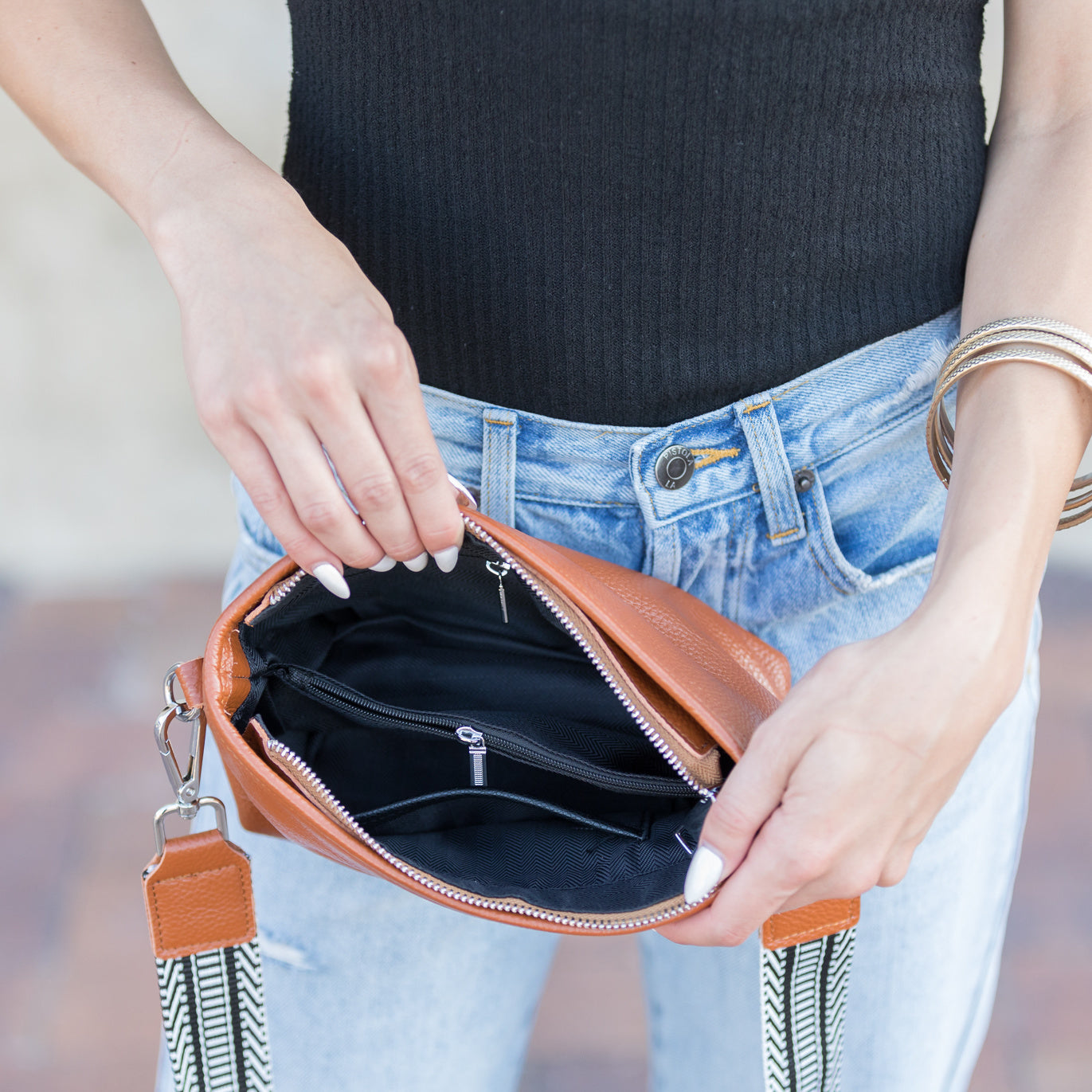Aria Leather Compact Crossbody Bag in multiple colors