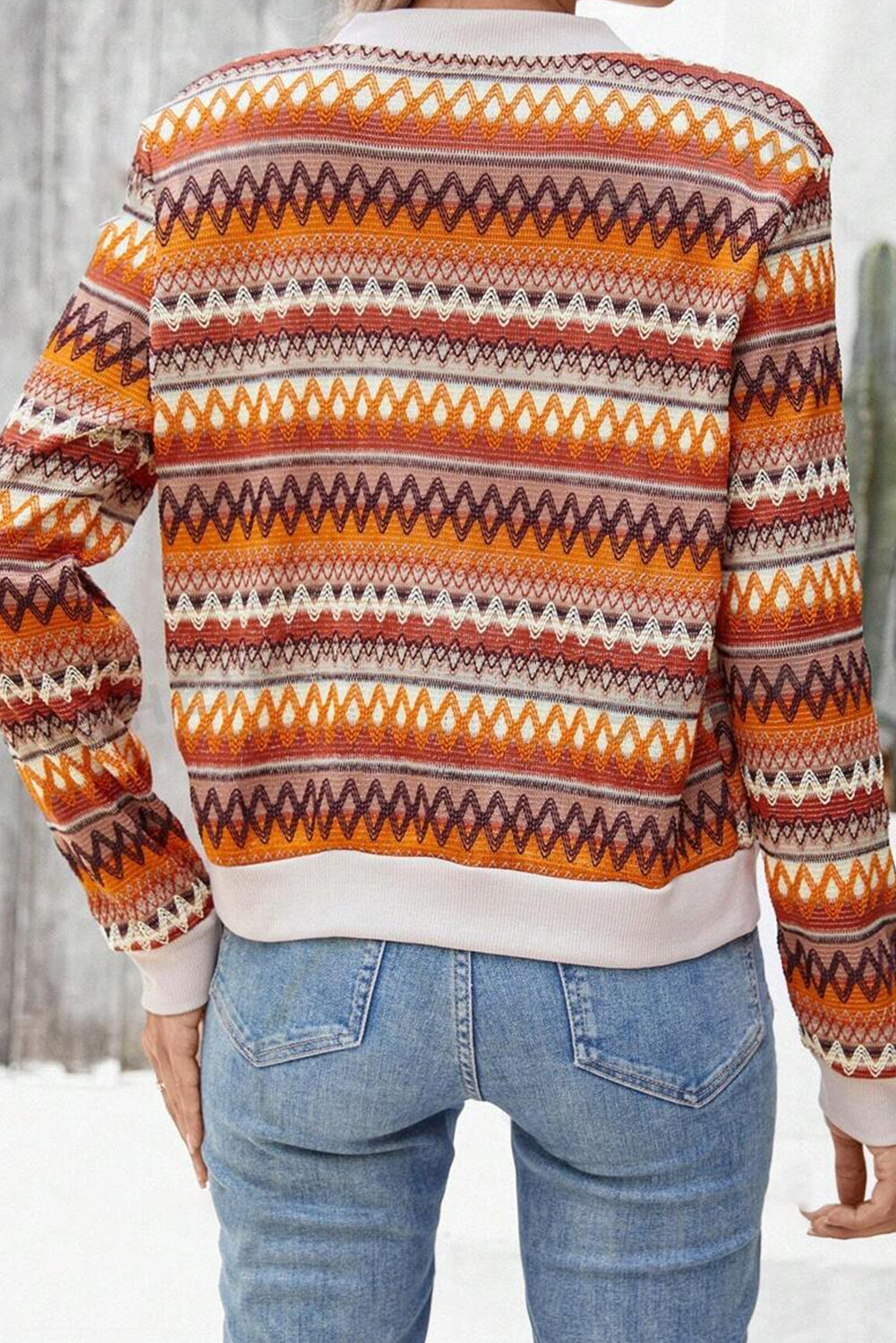 Striped Zip Up Sweater