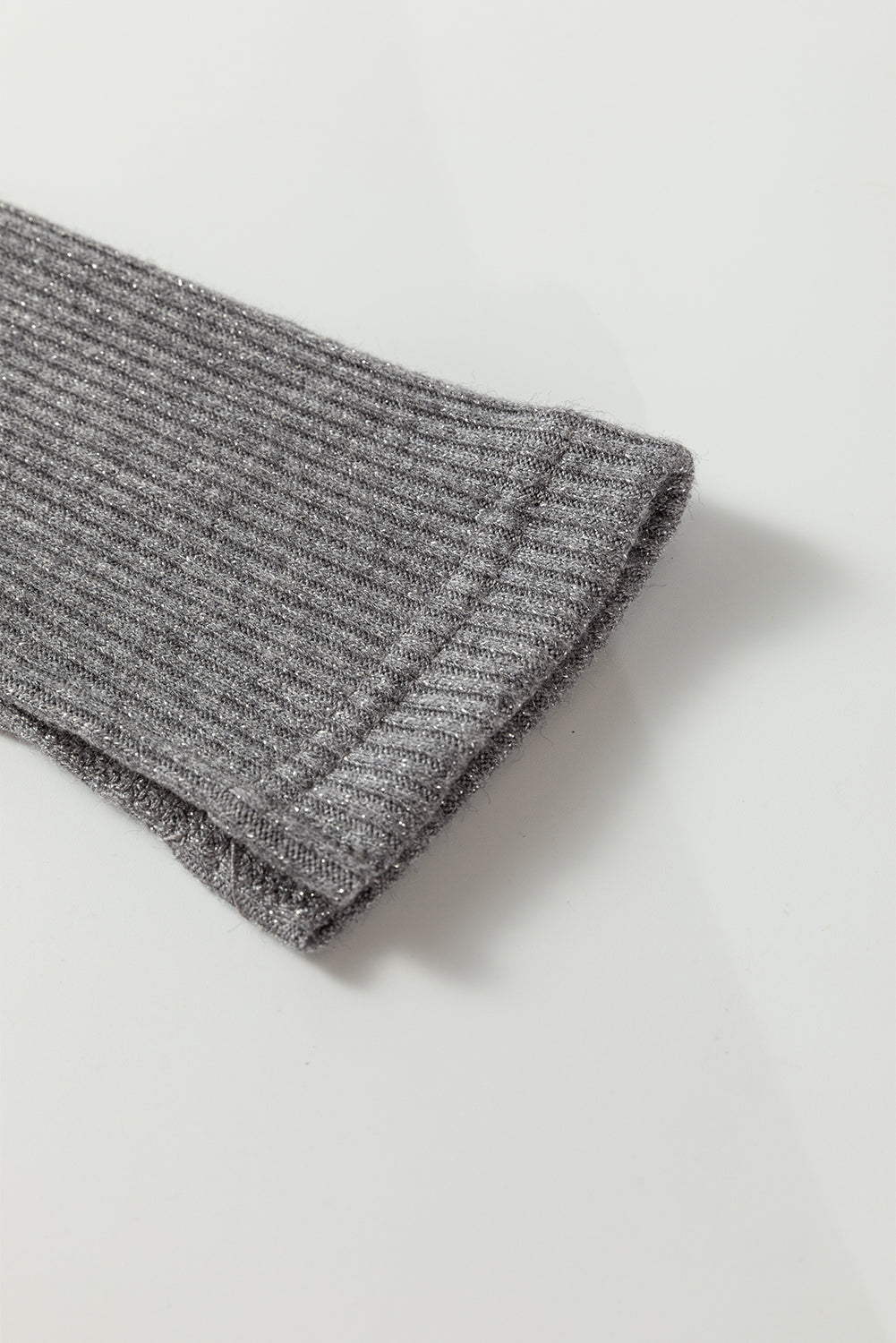 Ribbed Knit Button Down Slim Top