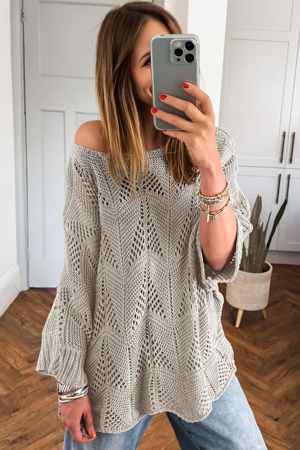 Hollowed Out Drapey Sweater in multiple colors