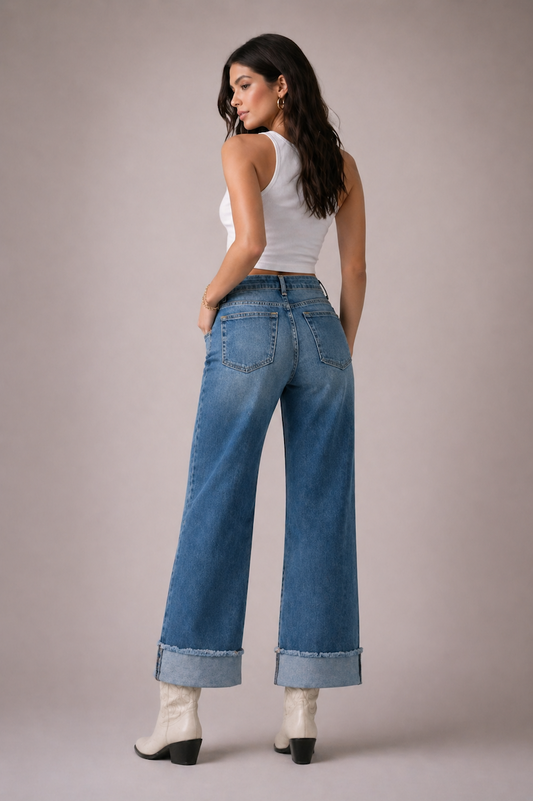 The Gem Jean - Mid Rise Gem Studded by GJG Denim