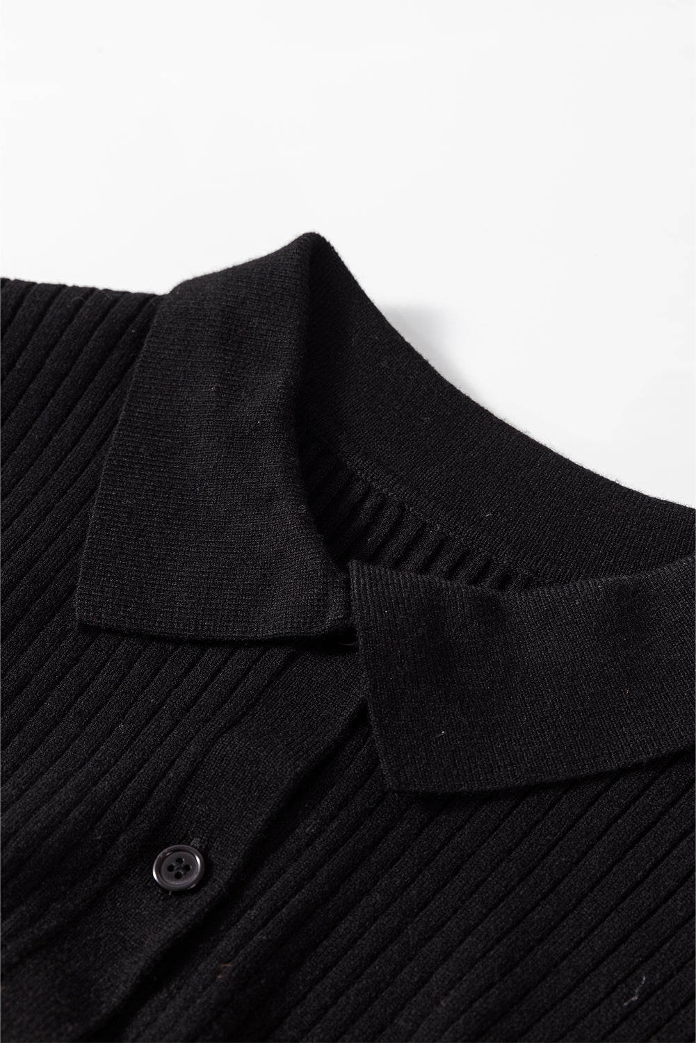 Ribbed Collared Slim Fit Sweater Cardigan