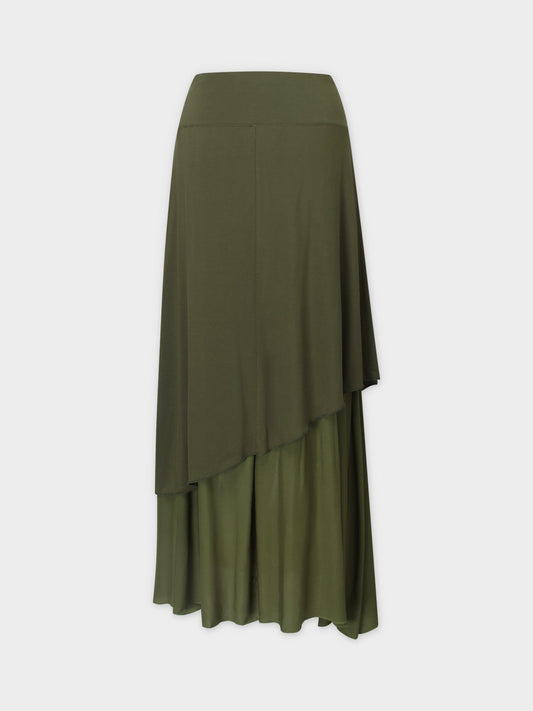 DOUBLE LAYER SKIRT-OLIVE-1