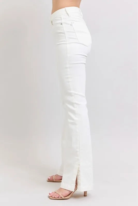 Judy Blue Full Size High Waist Side Slit Slim Bootcut Jeans Plus Size-3